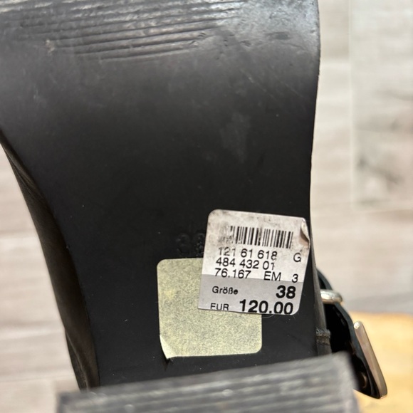 Genuine Black Leather Ankle Boots with Silver Buckle and tips size 8 - Picture 6 of 9